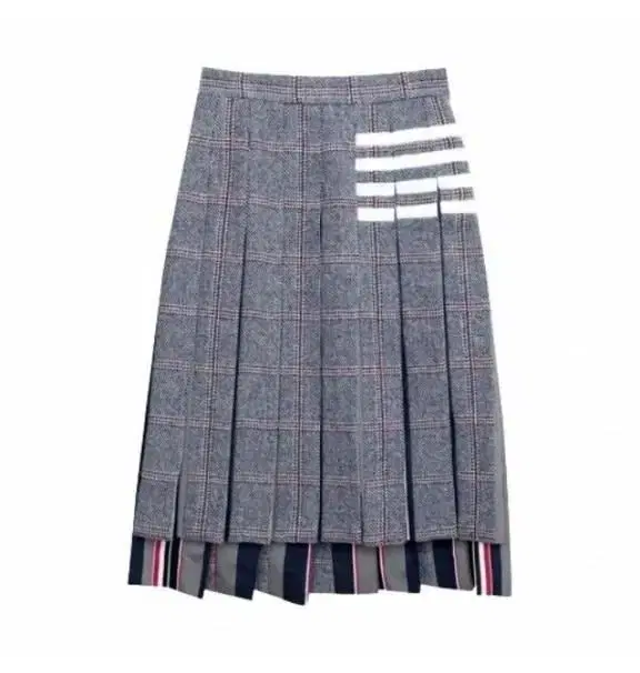 Checkered Pleated Skirt, Free Size